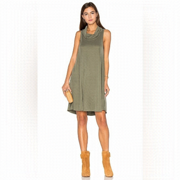 NATION LTD Flo Turtleneck dress Olive Size Small NEW WITH TAGS REVOLVE cowl neck - Picture 1 of 8